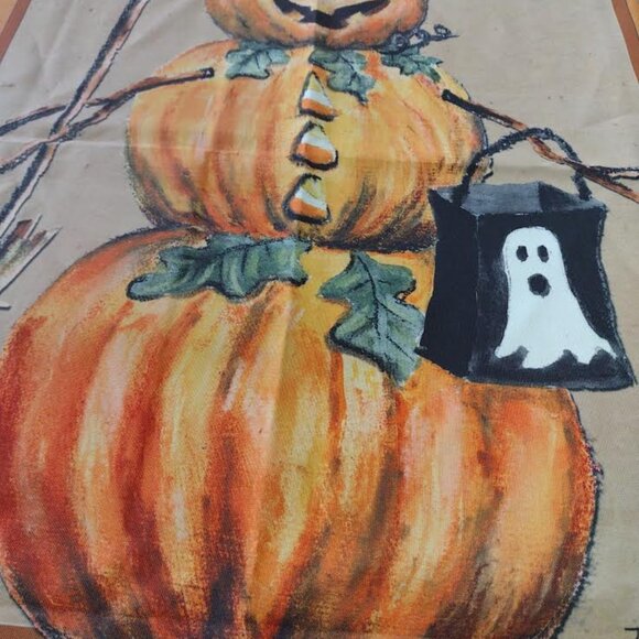 Halloween Pumpkin House Flag Sz 28x42 * Used* - Picture 1 of 3